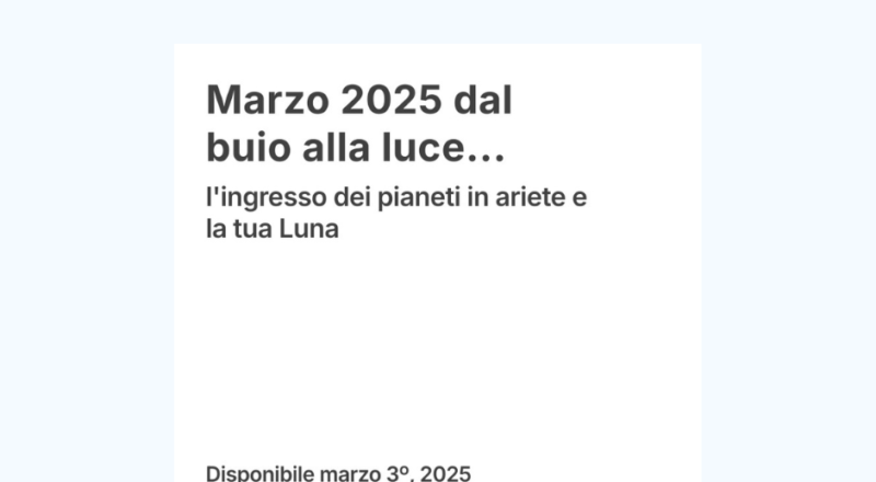 oroscopo marzo 2025