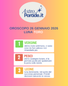 oroscopo 26 gennaio 2026