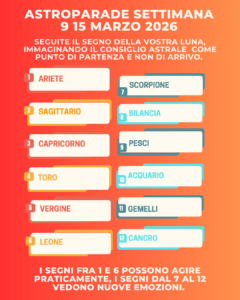 oroscopo settimana 9 15 marzo 2026